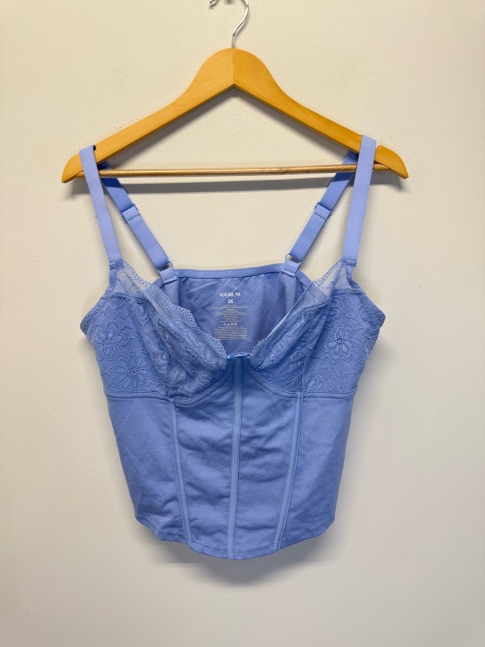 Adore Me Periwinkle Lace Bustier Tank Women’s Size 2X Bra NWT